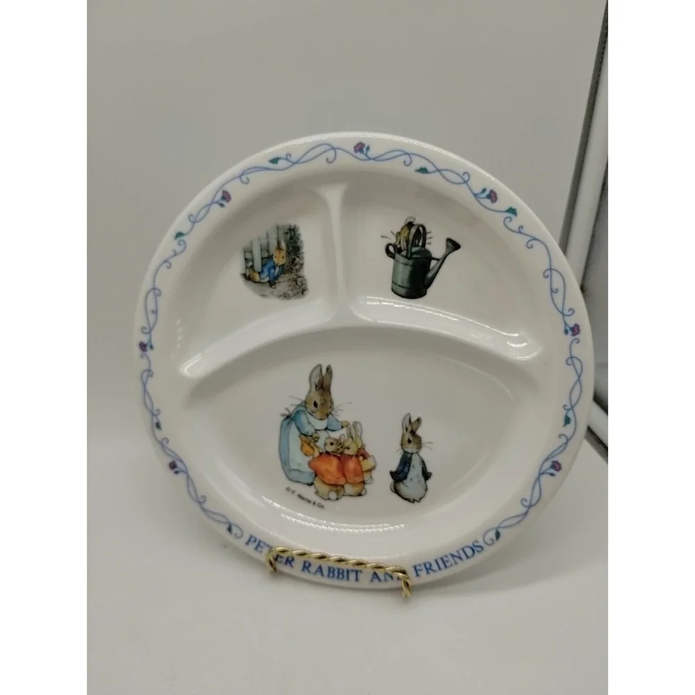 Vintage Eden Melamine Peter Rabbit And Friends Divided Plate & Bowl Child's